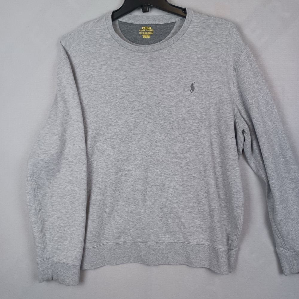 Polo Ralph Lauren Mens XL Lightweight Crewneck Sweatshirt Gray Pony Logo